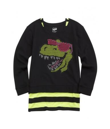 Justice Girls Studded Dino Pullover Sweater - 10 1/2