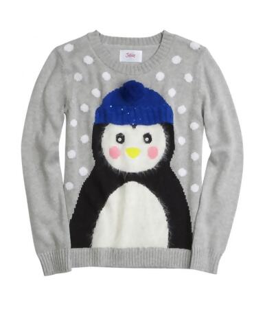 Justice Girls Fuzzy Penguin Knit Sweater - 20