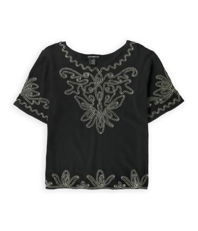 Lauren Michelle Womens Abstract Embellished T-Shirt - S