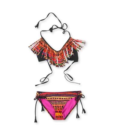 Raisins Womens Tribal Fringe 2 Piece Bikini - M