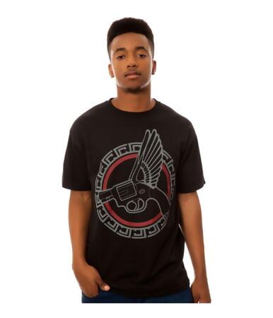 Crooks Castles Mens The Flying Gun Circle Graphic T-Shirt - S