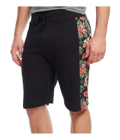 Univibe Mens Floral Mesh Panel Athletic Sweat Shorts - S