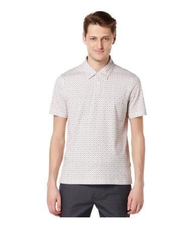 Perry Ellis Mens Diamond Print Rugby Polo Shirt - L