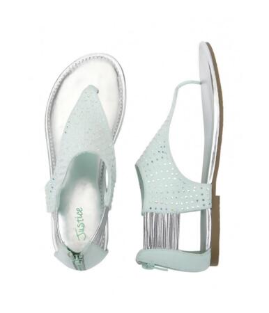 Justice Girls Jeweled T-Strap Sandals - 8