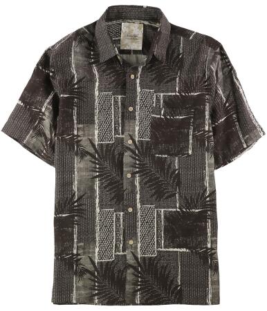 Tasso Elba Mens Silk Patchwork Button Up Shirt - M