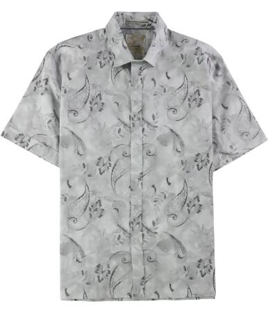Tasso Elba Mens Deco Paisley Button Up Shirt - L