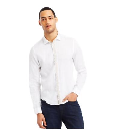 Kenneth Cole Mens Linen Blend Button Up Shirt - L