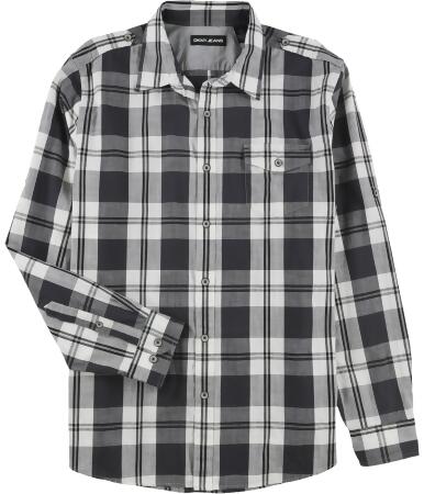 Dkny Mens Plaid Button Up Shirt - L