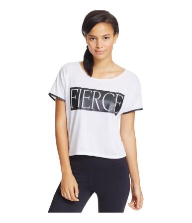 Material Girl Womens Fierce Crisscross Graphic T-Shirt - L