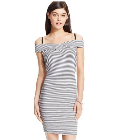 Material Girl Womens Portrait-Neck Striped Bodycon Dress - XL
