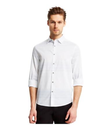 Kenneth Cole Mens Ombre Stripe Button Up Shirt - M