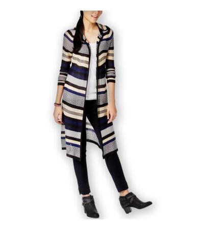 Planet Gold Womens Striped Hooded Cardigan Sweater - XS
