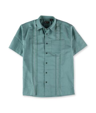 Centro Mens Embroidered Pocket Button Up Shirt - S