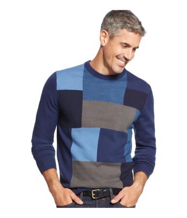 Tricots St Raphael Mens Patchwork Puzzle Pullover Sweater - S