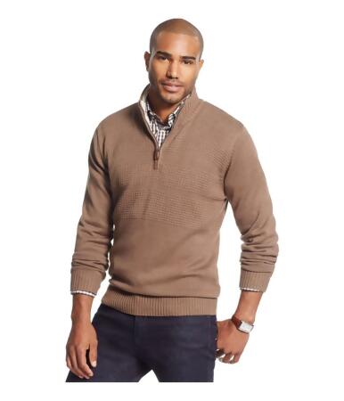 Tricots St Raphael Mens Solid Textured Chest Pullover Sweater - S