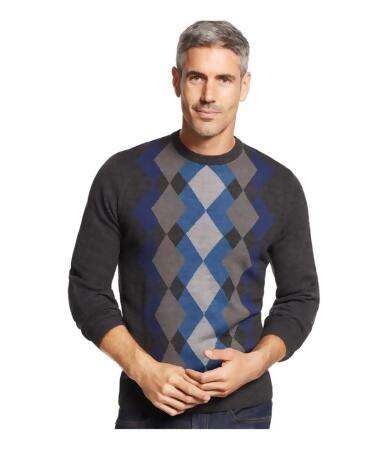 Tricots St Raphael Mens Diamond Pattern Pullover Sweater - S