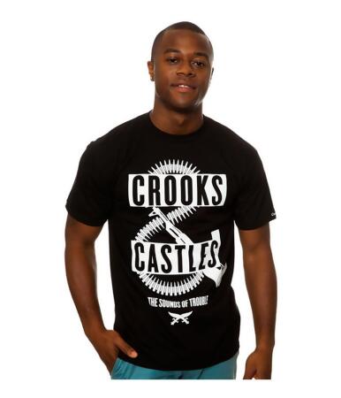 Crooks Castles Mens The Sounds Of Trouble Graphic T-Shirt - S