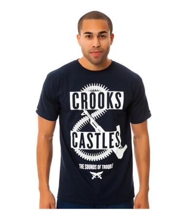 Crooks Castles Mens The Sounds Of Trouble Graphic T-Shirt - S