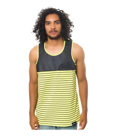 Fly Society Mens The Pieced Pu Tank Top - 2XL