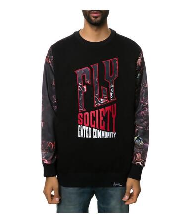 Fly Society Mens The Geo Crewneck Sweatshirt - M
