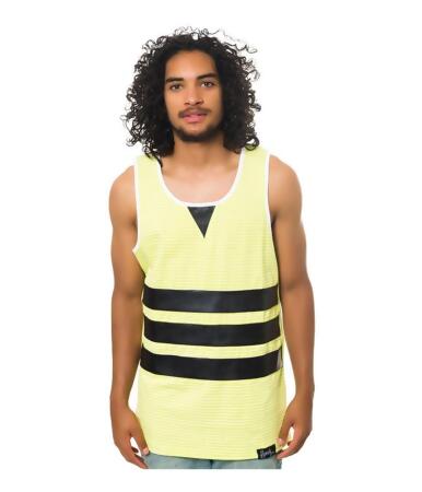 Fly Society Mens The Striped Pu Tank Top - S