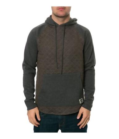 Ambig Mens The Cy 2 Tone Quilted Hoodie Sweatshirt - S