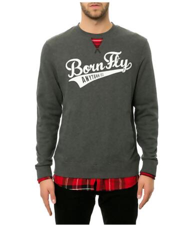 Born Fly Mens The Jaws Woven Pieced Sweatshirt - L