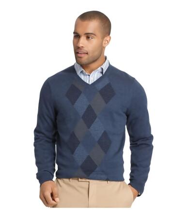 Van Heusen Mens Feeder-Stripe Diamond Pullover Sweater - 3XL