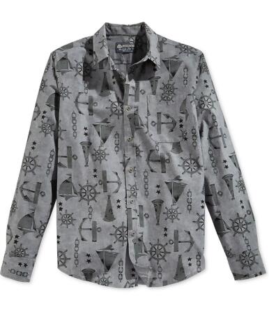 American Rag Mens Nautical Print Button Up Shirt - L