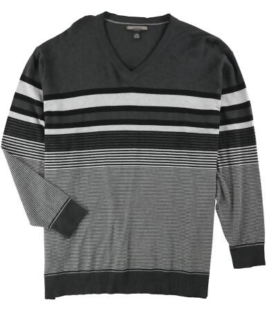 Alfani Mens Bold Pop Striped V Neck Pullover Sweater - Big 2X
