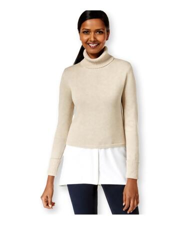 Style Co. Womens Layered-Look Turtleneck Pullover Sweater - M