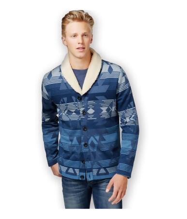 American Rag Mens Log Cabin Shawl Knit Sweater - S