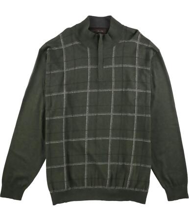 Tasso Elba Mens Refined Grid Quarter-Zip Pullover Sweater - XLT