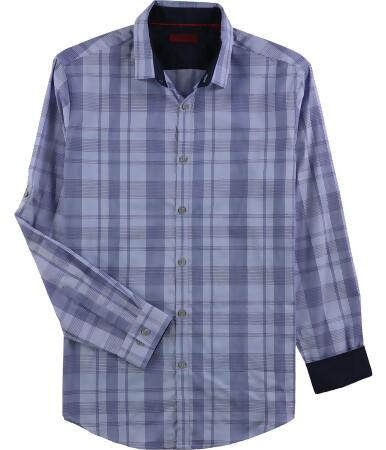 Alfani Mens Slim Fit Plaid Button Up Shirt - M