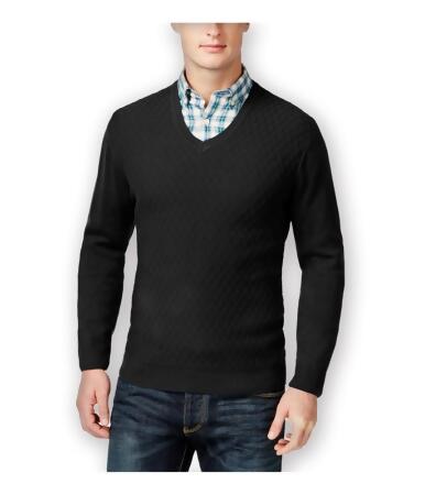 Club Room Mens Diamond-Knit V Neck Pullover Sweater - S