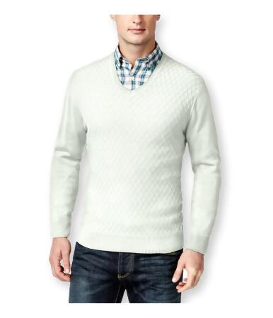 Club Room Mens Diamond Knit V-Neck Pullover Sweater - L