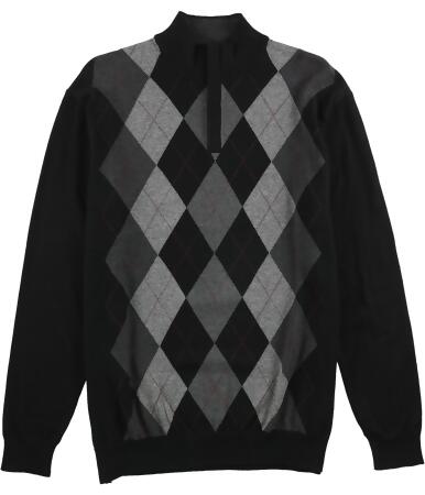 Tasso Elba Mens Quarter-Zip Argyle Pullover Sweater - LT