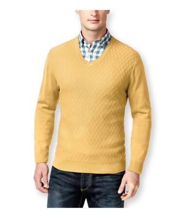 Club Room Mens Diamond Knit V-Neck Pullover Sweater - M