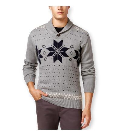 Weatherproof Mens Vintage Fair Isle Button Shawl Sweater - L