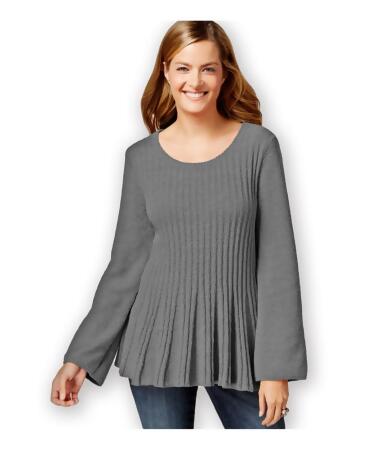 Style Co. Womens Ribbed-Knit Peplum Pullover Sweater - S