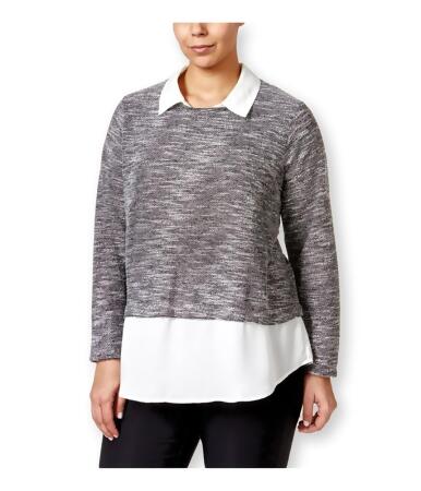 Eyeshadow Womens Ls Layered-Look Pullover Blouse - 2XL