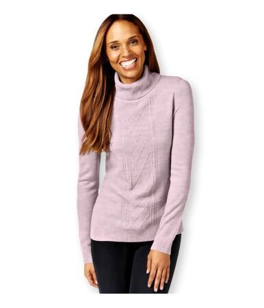 Karen Scott Womens Cable Knit Mock Pullover Sweater - PXL