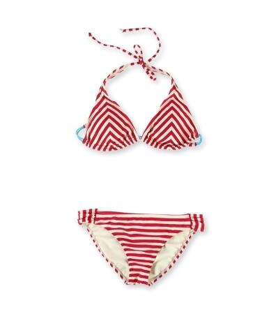 Hobie Womens Striped Textured Side Tab 2 Piece Bikini - XL
