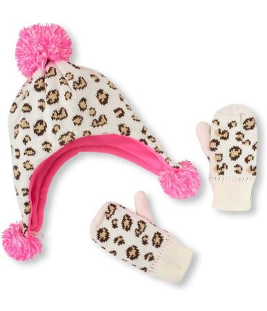 The Children's Place Girls Animal Print Set Beanie Hat - 12-24 mos