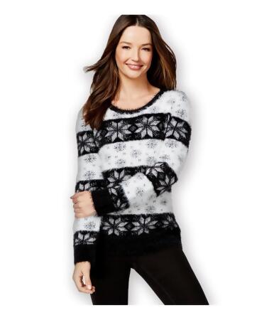 Style Co. Womens Snowflake-Print Eyelash Pullover Sweater - PXL