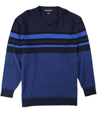 Alfani Mens Bold Pop Striped V-Neck Pullover Sweater - 2XLT