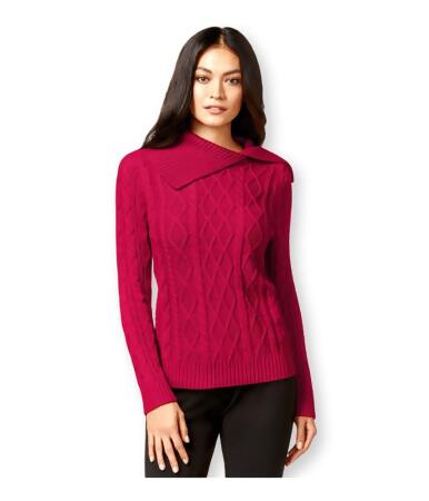 Jeanne Pierre Womens Asymmetrical-Collar Pullover Sweater - XL