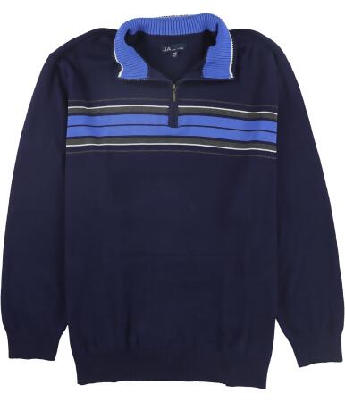 John Ashford Mens Chest Stripe Quarter-Zip Pullover Sweater - Big 3X