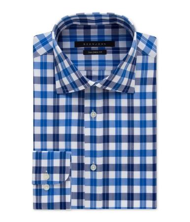 Sean John Mens Classic-Fit Plaid Button Up Dress Shirt - 17