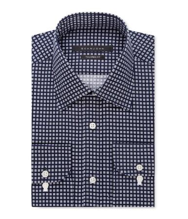 Sean John Mens Square Print Button Up Dress Shirt - 15 1/2